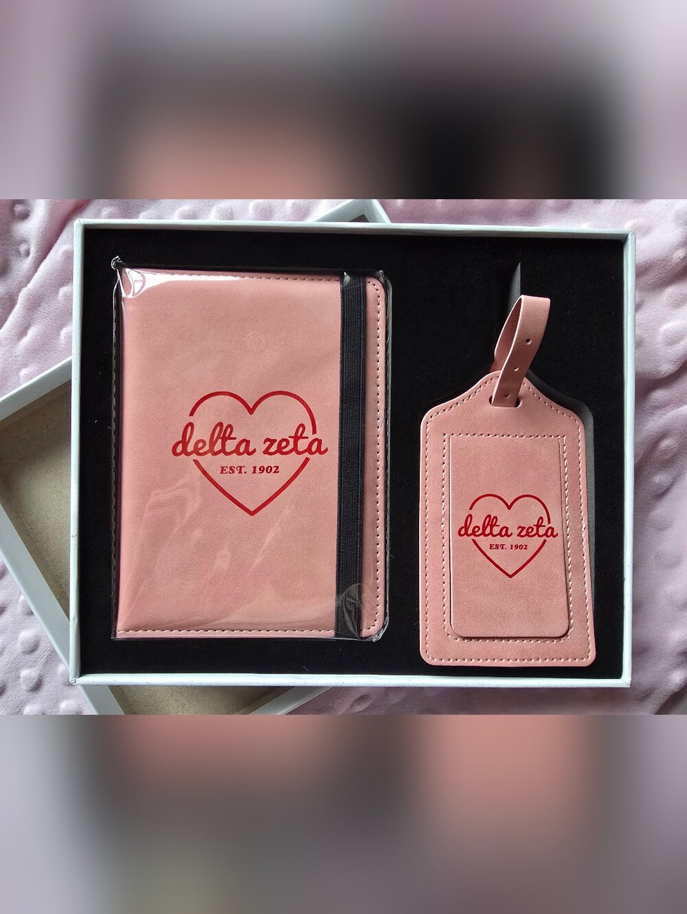 NIB! DELTA ZETA Bag Tag & Passport Cover!